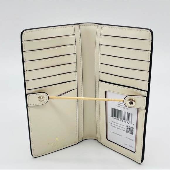 Kate Spade Slim Bifold Wallet Pearl White - Picture 4 of 7